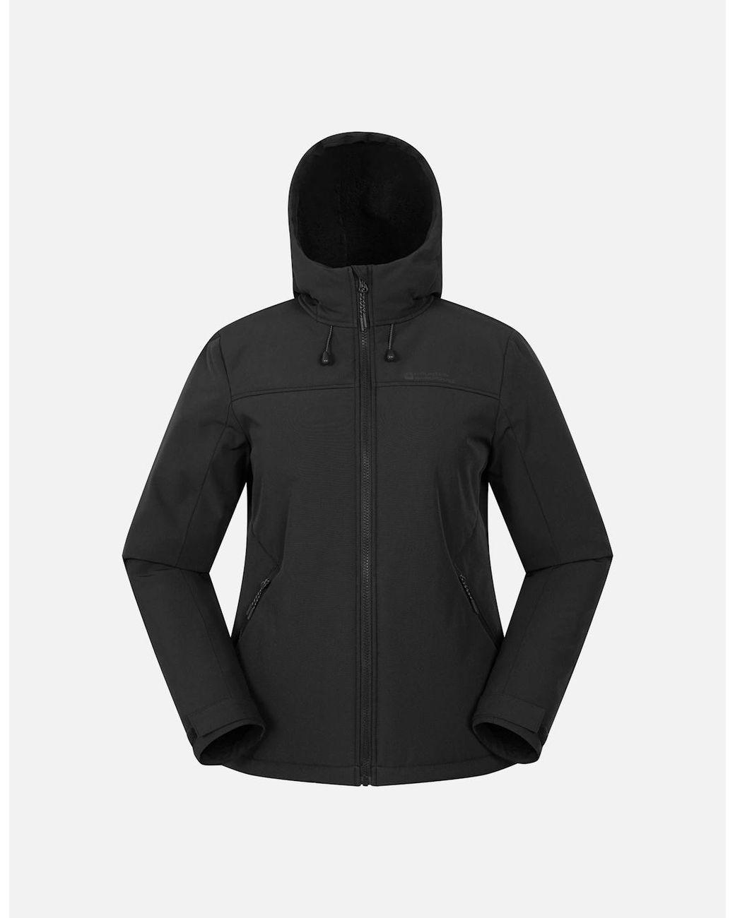 Mountain Warehouse Black Ladies Fern Softshell Faux Fur Lined Jacket