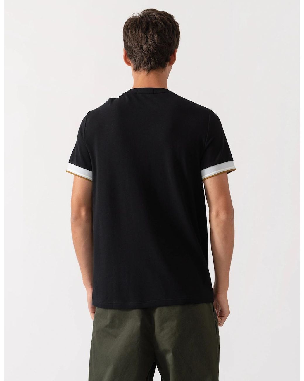 Fred Perry Black Twin Tipped Cuff T-Shirt for men
