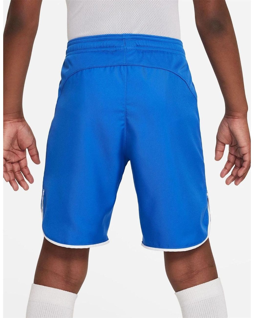 Nike Blue Laser V Athletic Shorts With Notch Hem