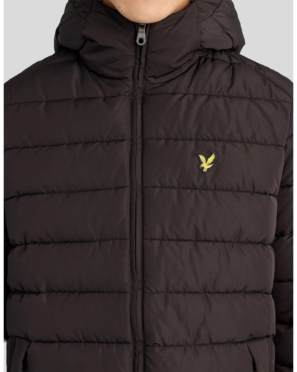 Lyle & Scott Black Hooded Quilted Jacket for men