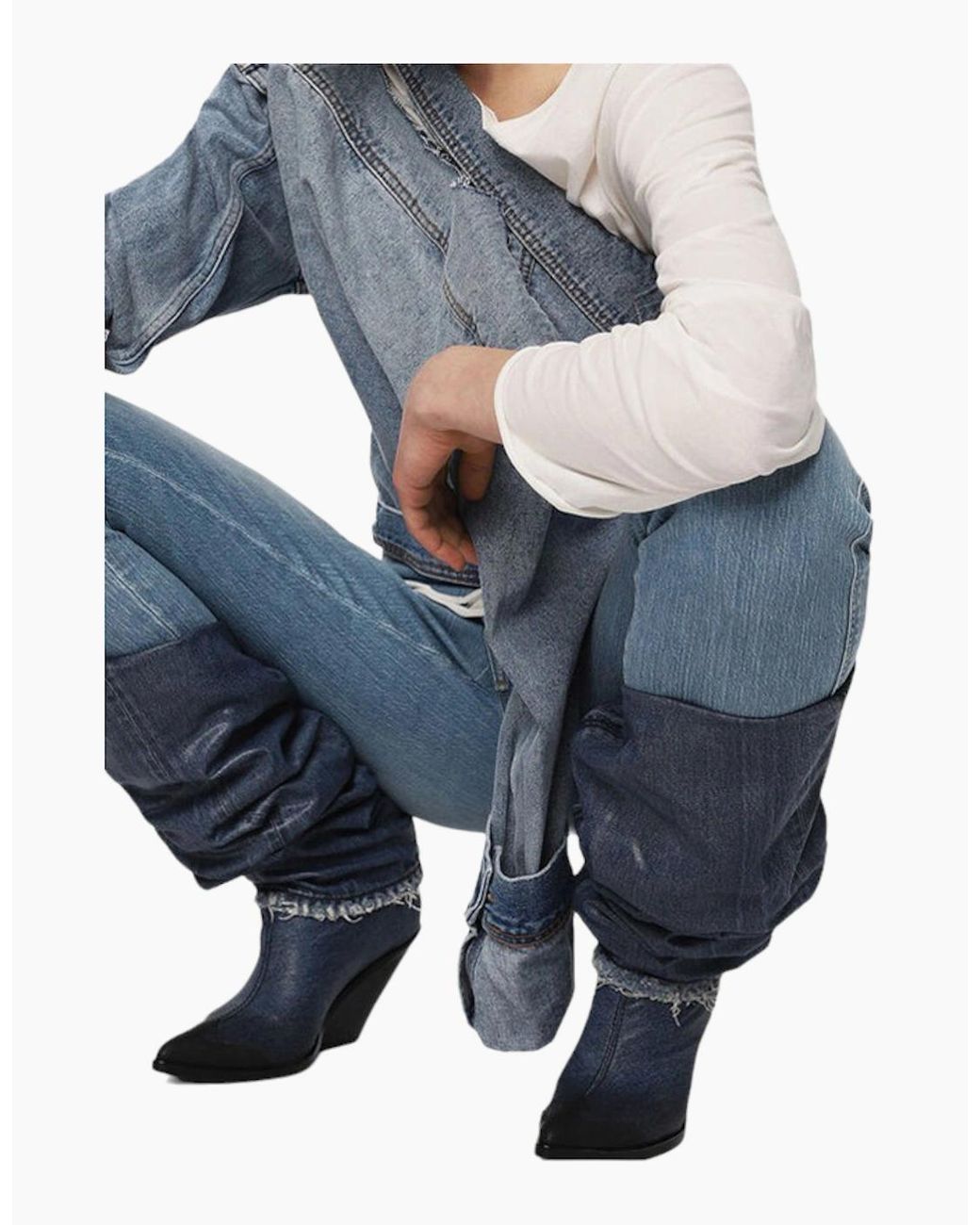 DIESEL Blue Babhila High 081Af Skinny Jeans Slim Fit High Waisted Denim Pants