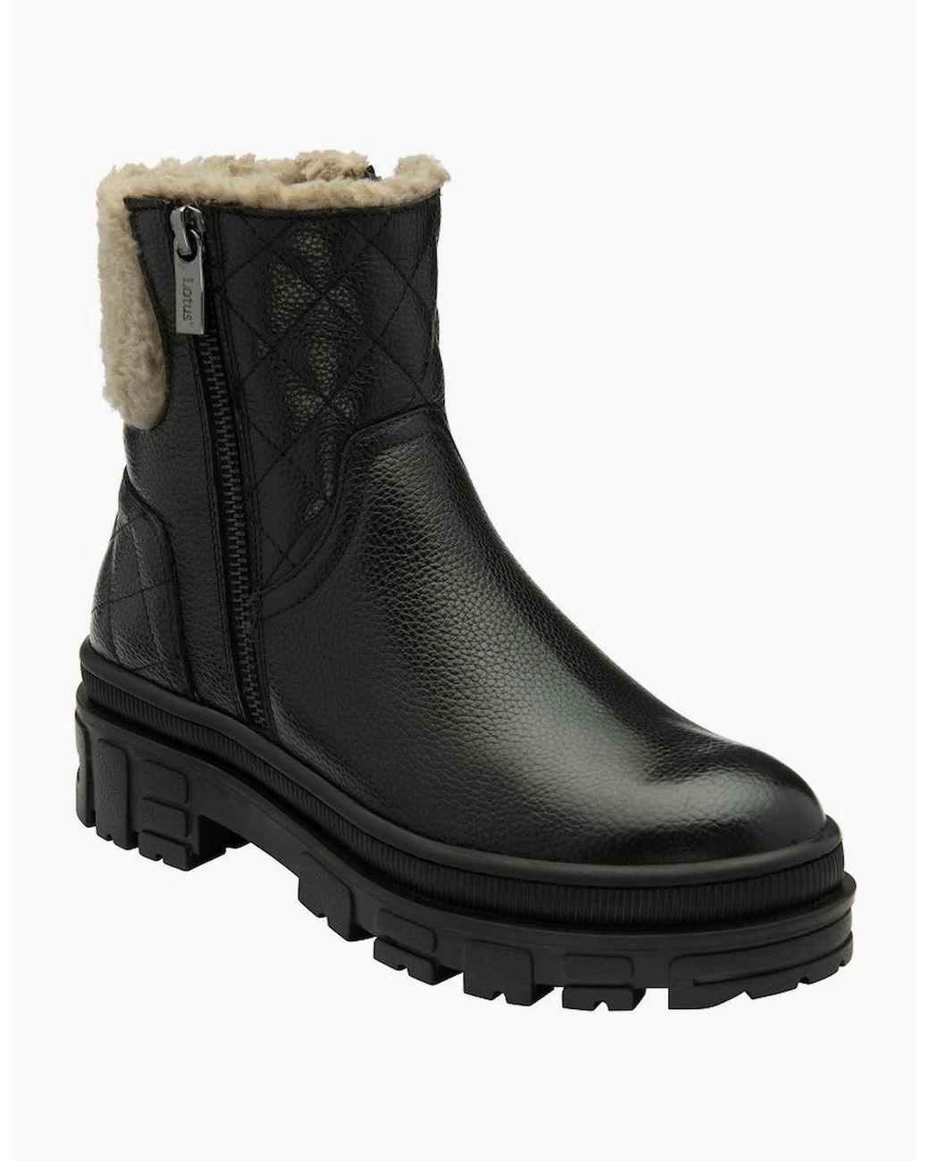 Lotus Black Lavigne Ankle Boots