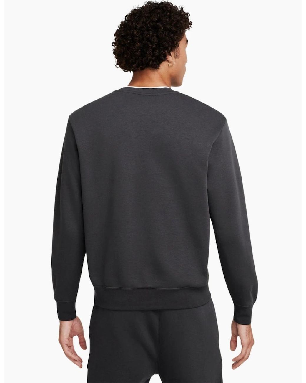 Nike Gray Air Crew Neck Fleece Dark Sweatshirt for men