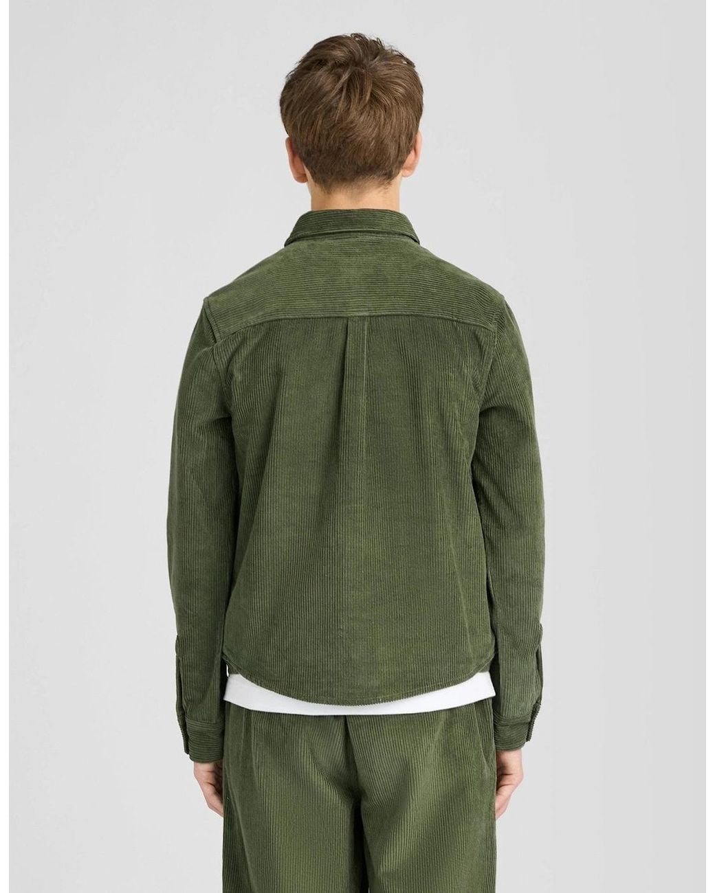 Lyle & Scott Green Long Sleeve Corduroy Shirt for men