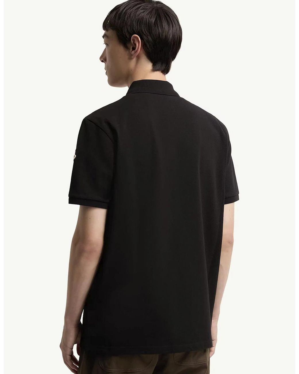 Moncler Black Cotton Polo Shirt for men