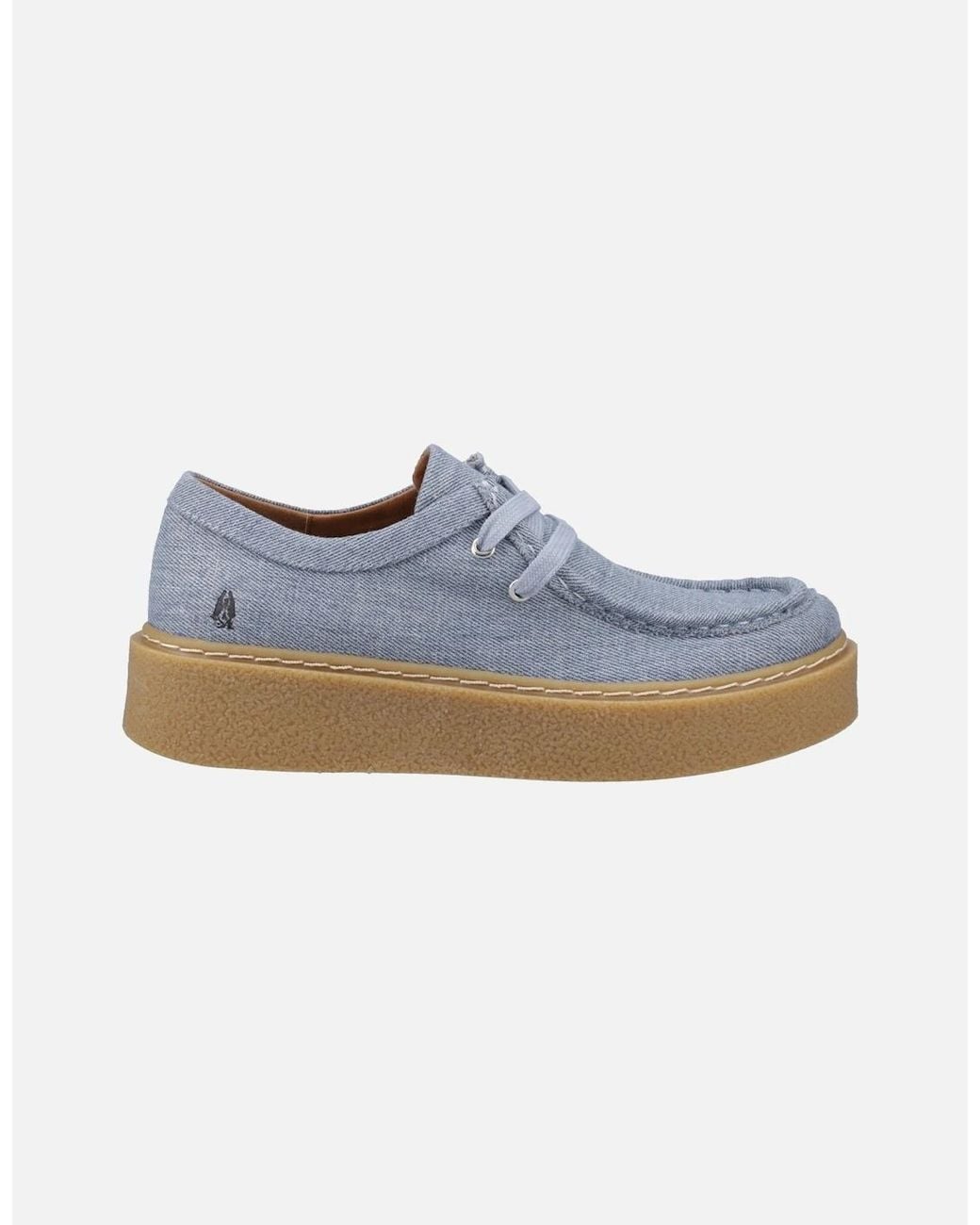 Hush Puppies Blue Bridie Textile Mocc Toe Shoes