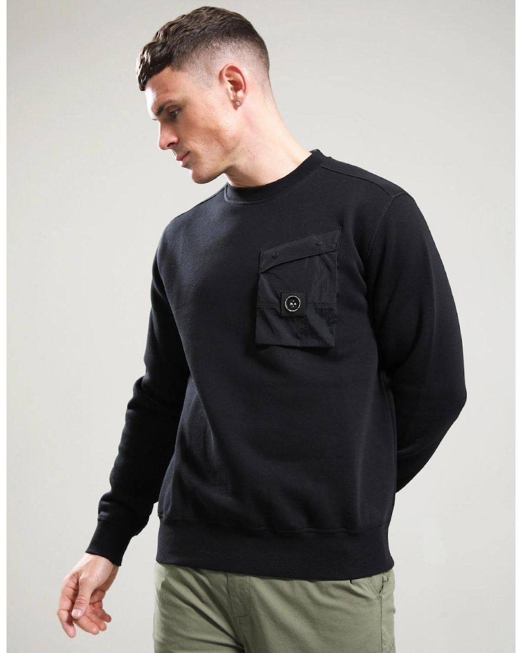 Marshall Artist Black Proccera Crew Neck Sweatshirt for men