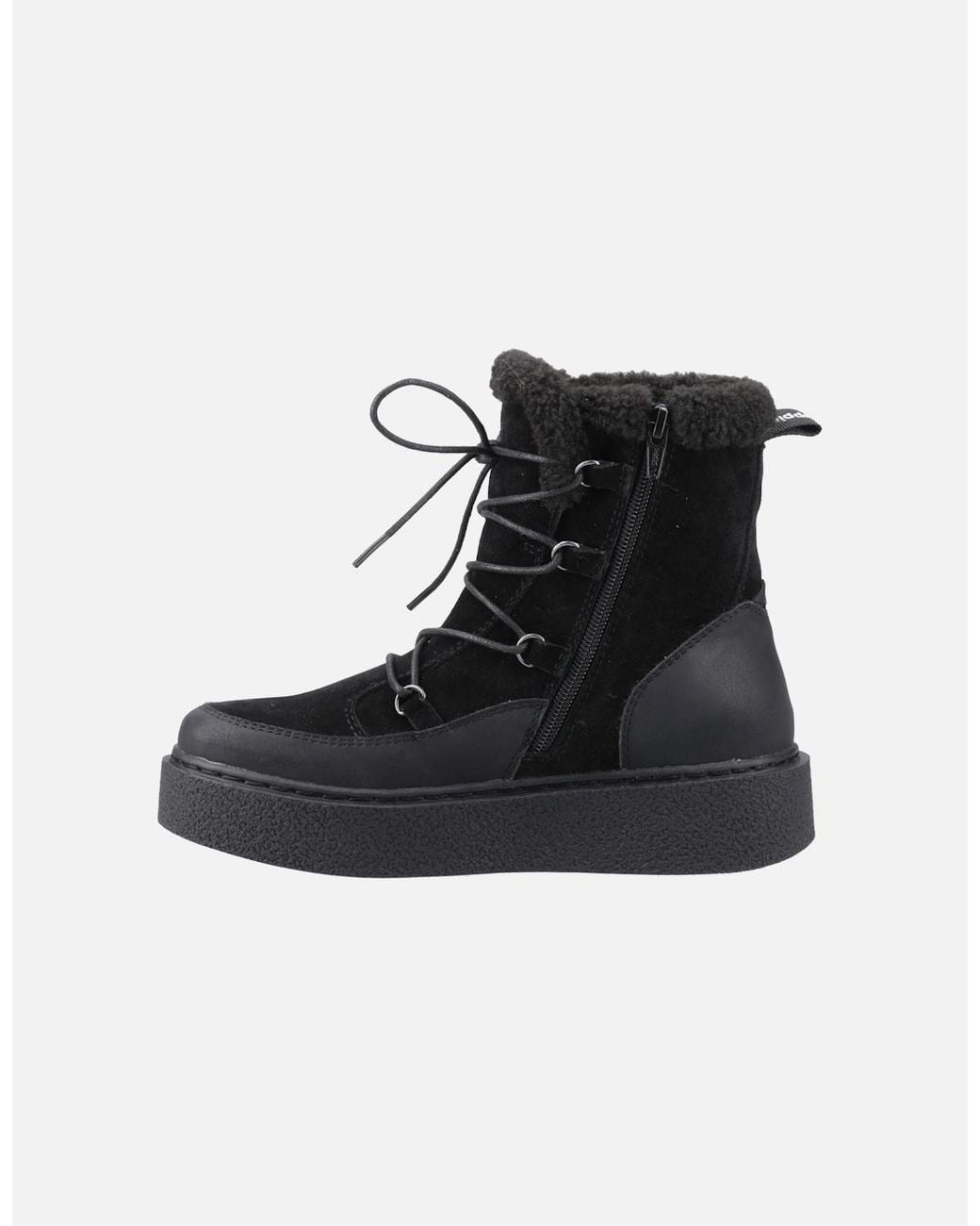 Hush Puppies Black Bronte Suede Winter Mid Calf Boots