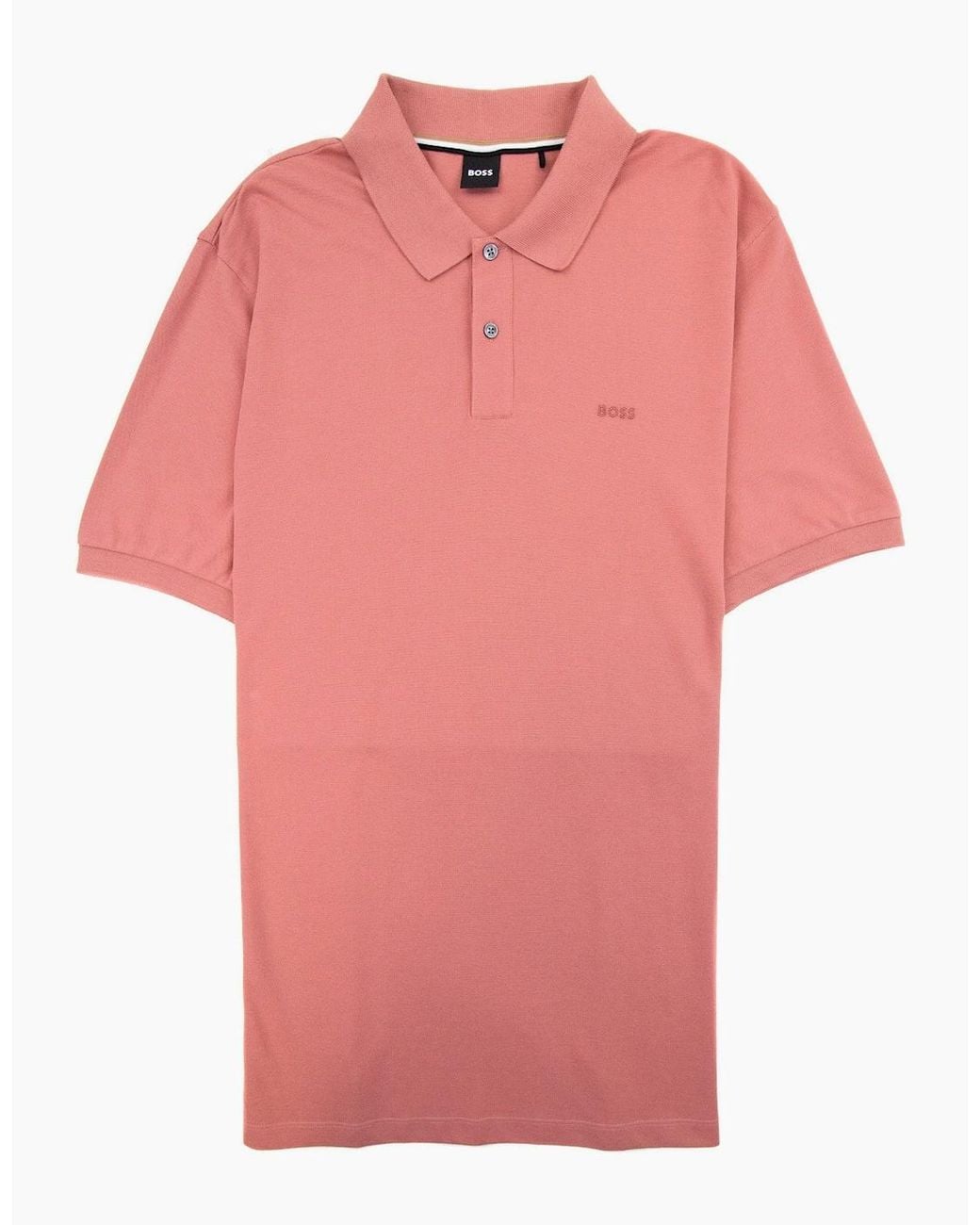 Boss Pink Pallas Embroidered Logo S/S Polo Light 692 for men