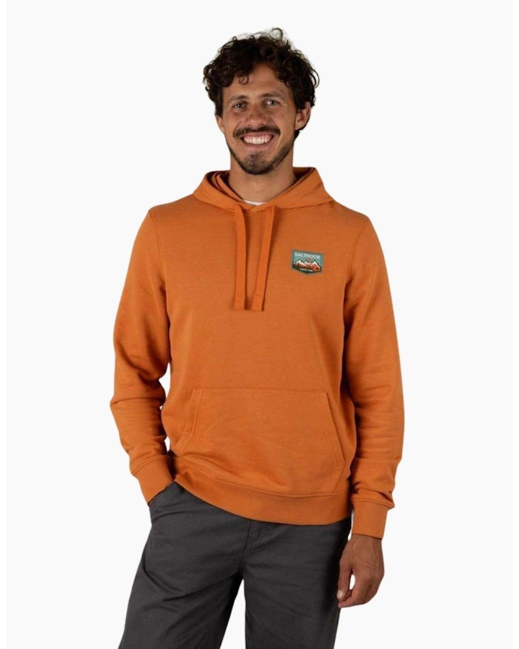 Saltrock Orange Upland Graphic Pop Hoodie for men