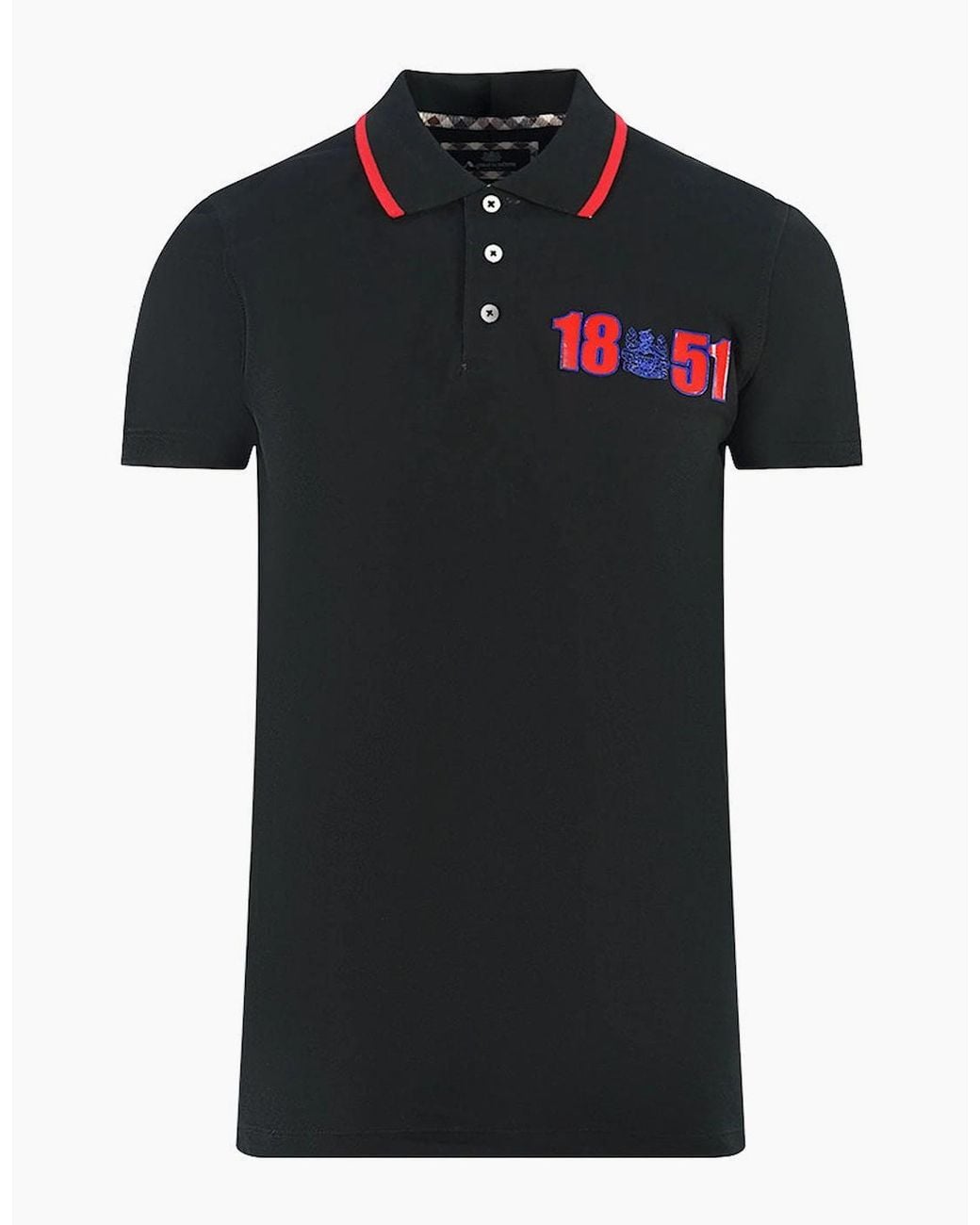 Aquascutum Black London 1851 Polo Shirt for men