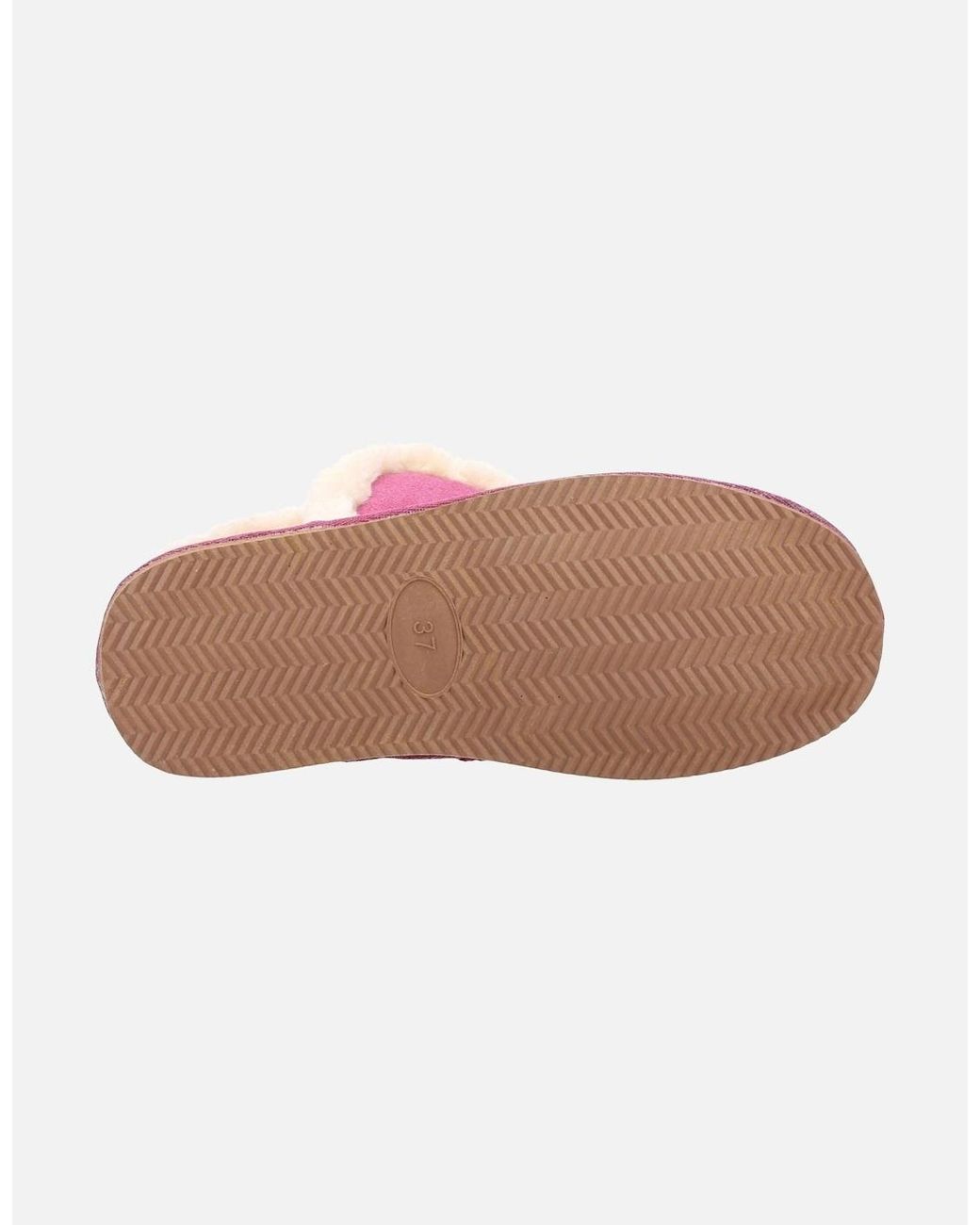 Hush Puppies Pink Ashleigh Suede And Faux Fur Rose Slippers