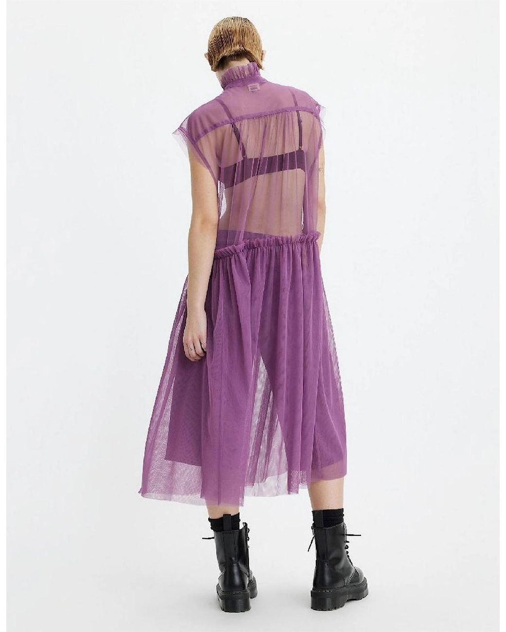 Levi's Purple Levi's Radical Mock Neck Sleeveless Midi Dress