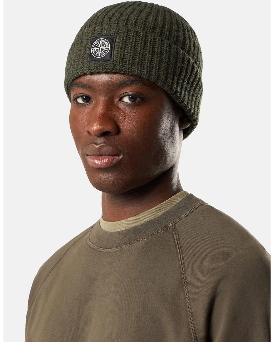 Stone Island Green Patch Logo N100012 Hat for men