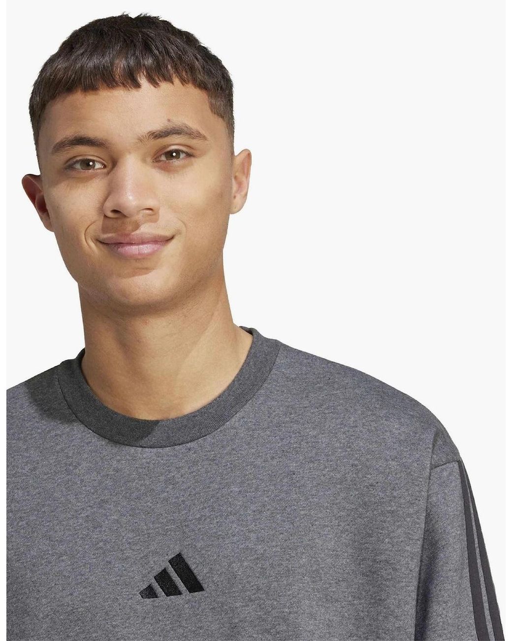 Adidas Gray Crew Neck Long Sleeve Sweatshirt for men
