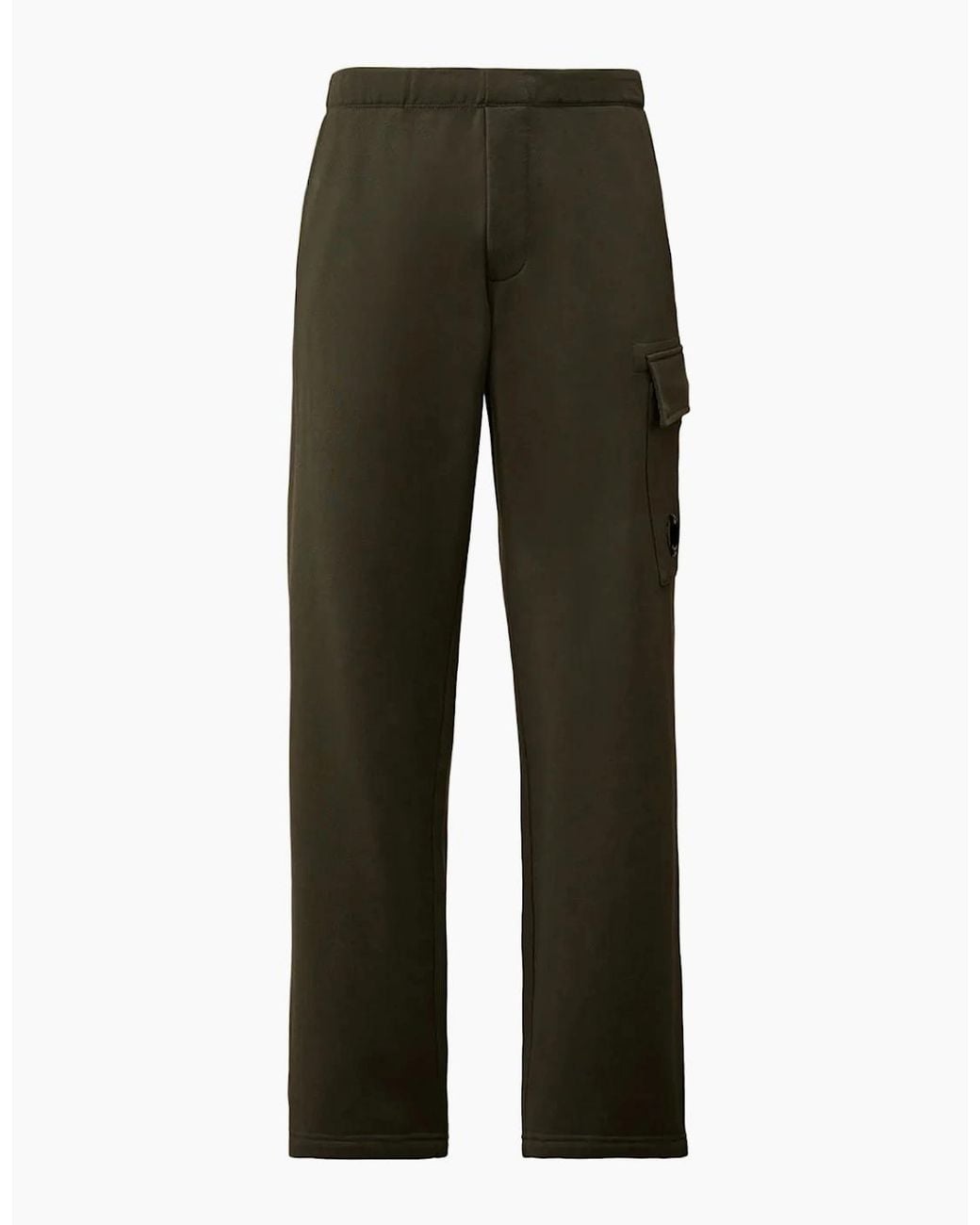 C P Company Gray Diagonal Raised Fleece Lens Sweatpants for men