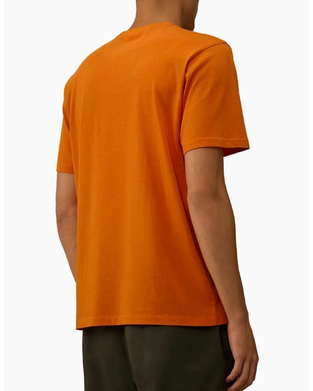 C P Company Orange Stamp Print T-Shirt for men