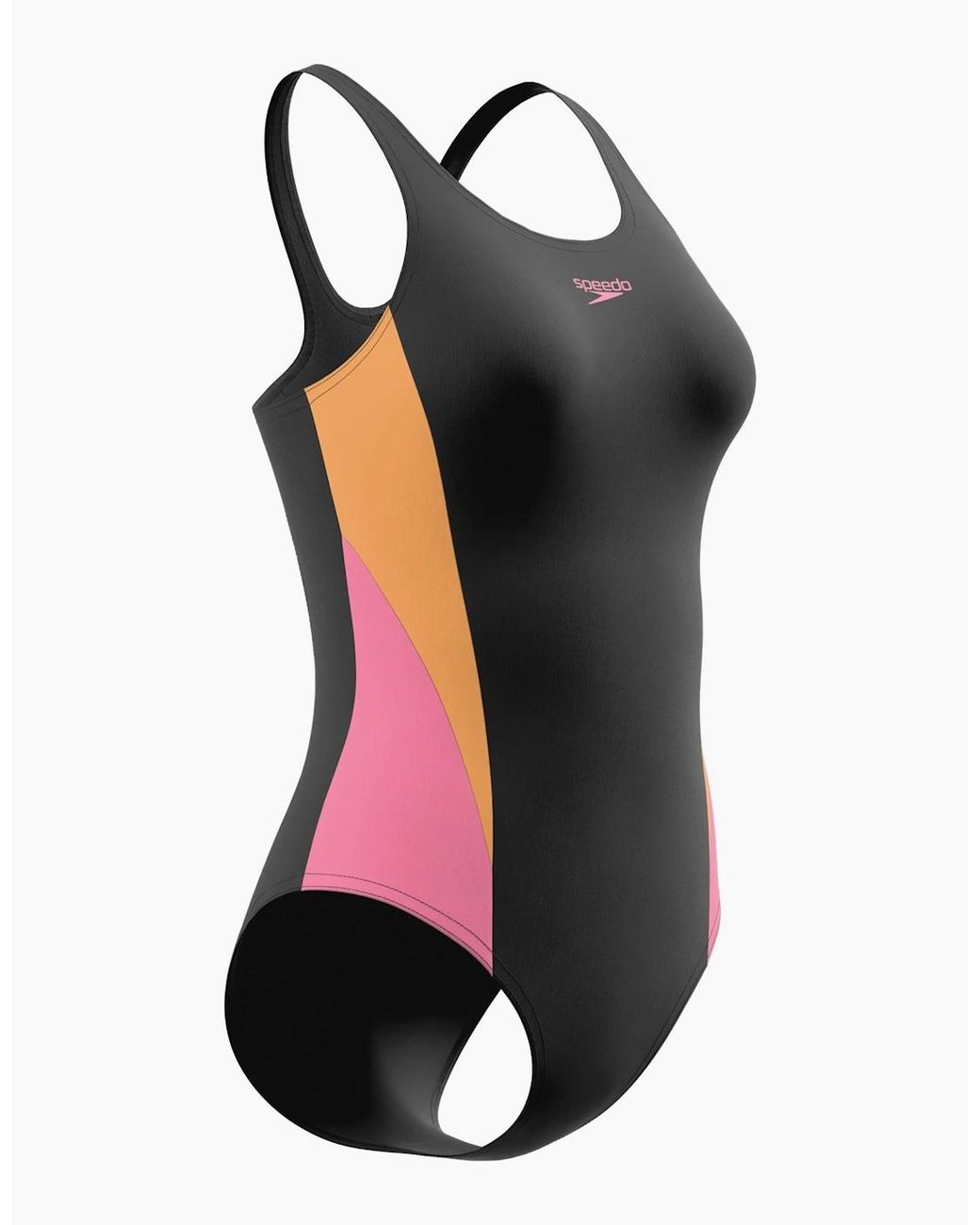 Speedo Black Ladies Splice 2.0 Colour Block One Piece Swimsuit