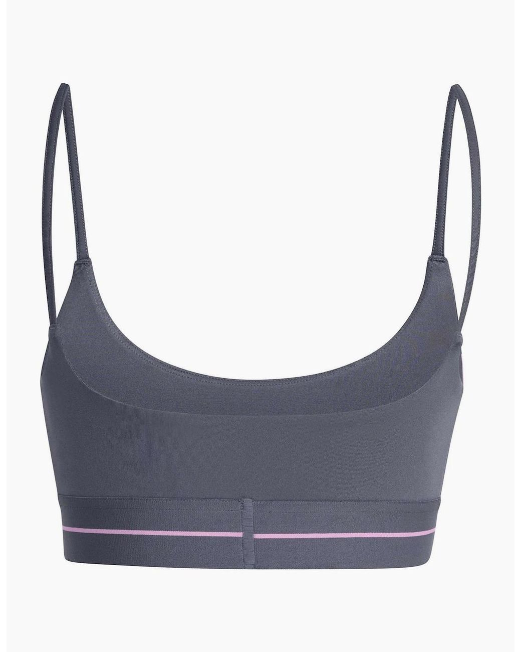 Adidas Gray Scoop Neck Sports Bra With Spaghetti Straps