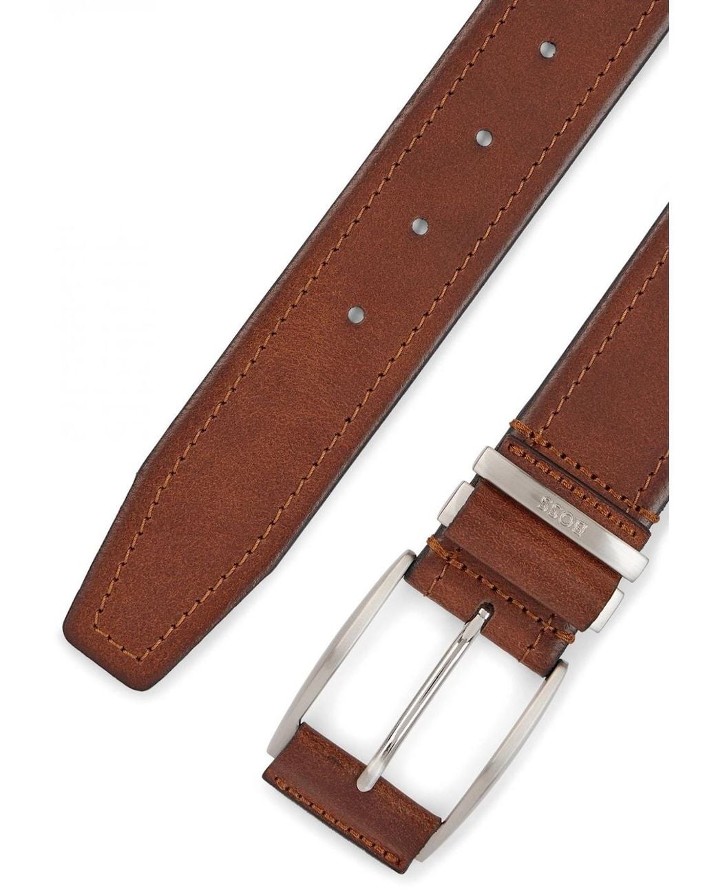 Boss Brown Medium Sody Leather Belt for men