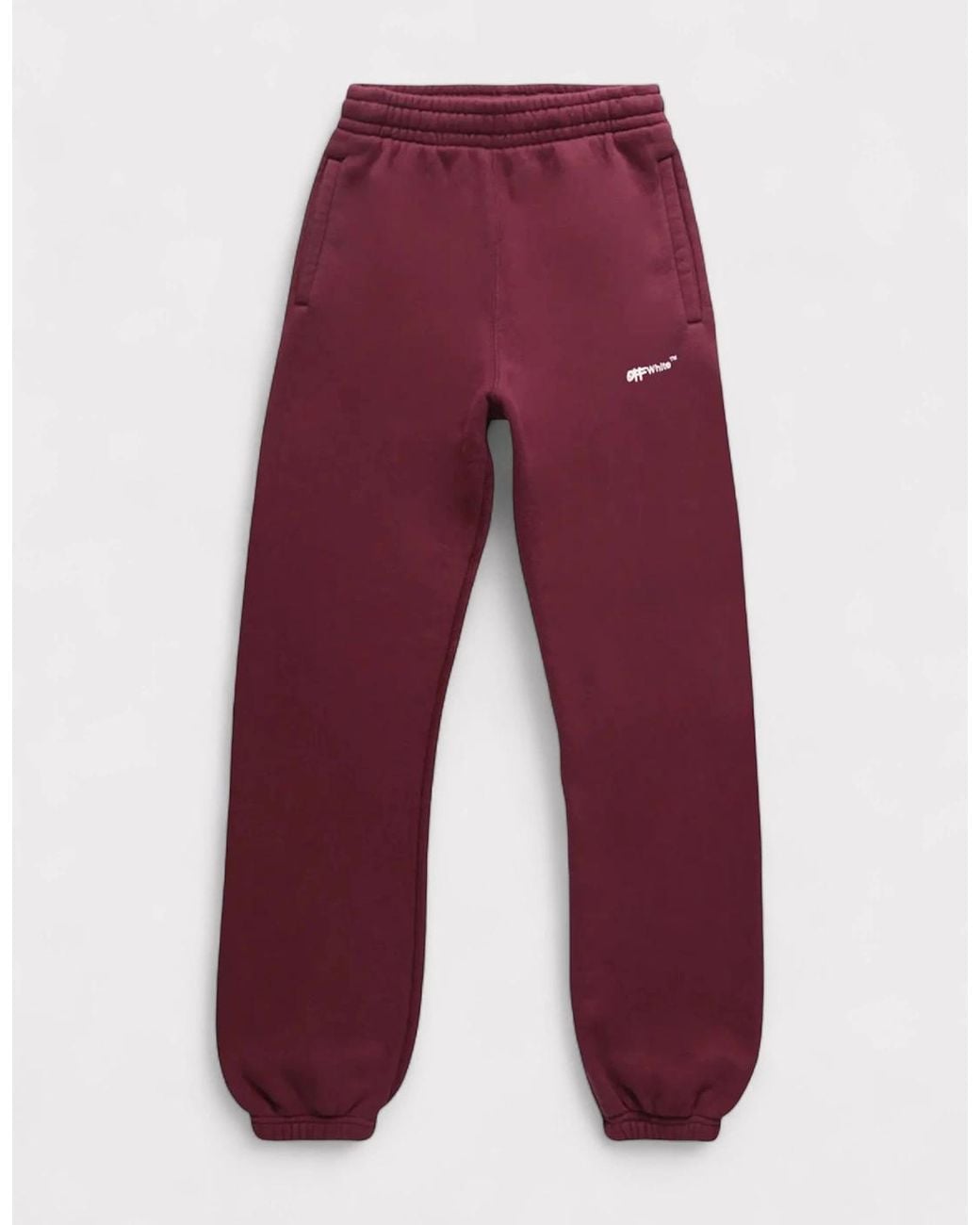 Off-White c/o Virgil Abloh Red Logo Printed Sweatpants Burgundy