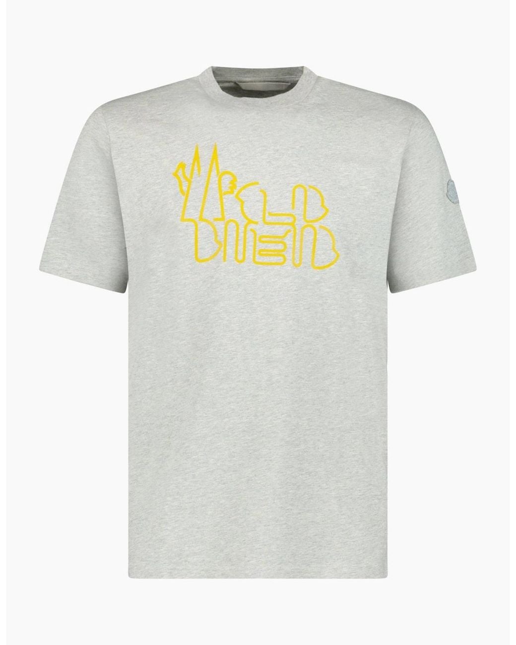 Moncler Gray Logo Print T-Shirt for men