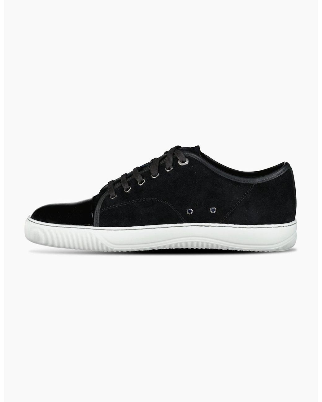 Lanvin Black Suede Patent Dbb1 Toe Trainers for men