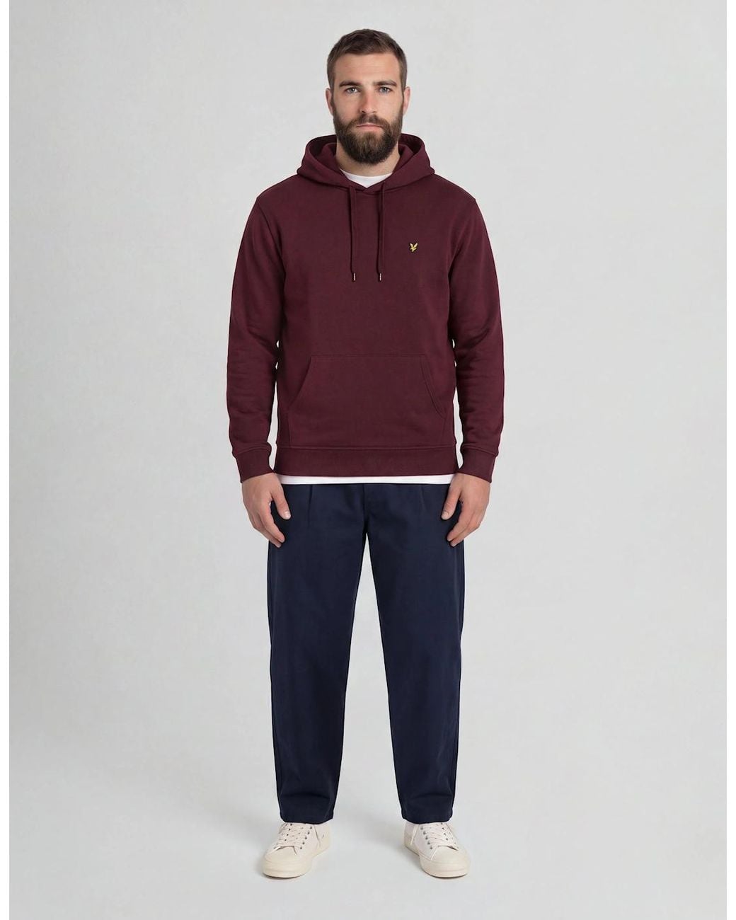 Lyle & Scott Red Loopback Cotton Hoodie for men