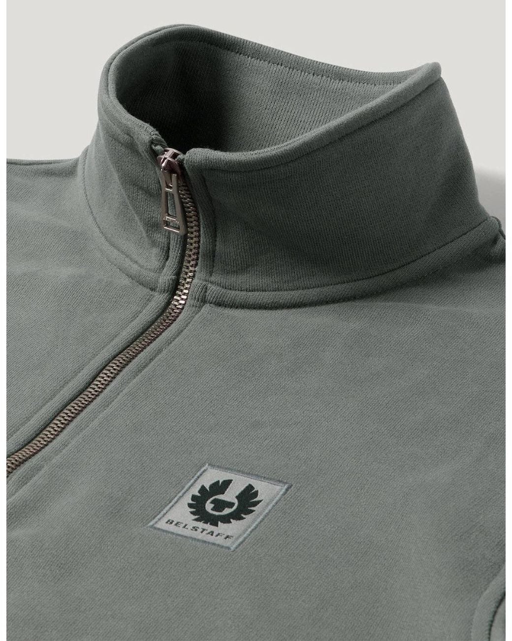 Belstaff Gray Quarter Zip Sweatshirt Atlantic for men