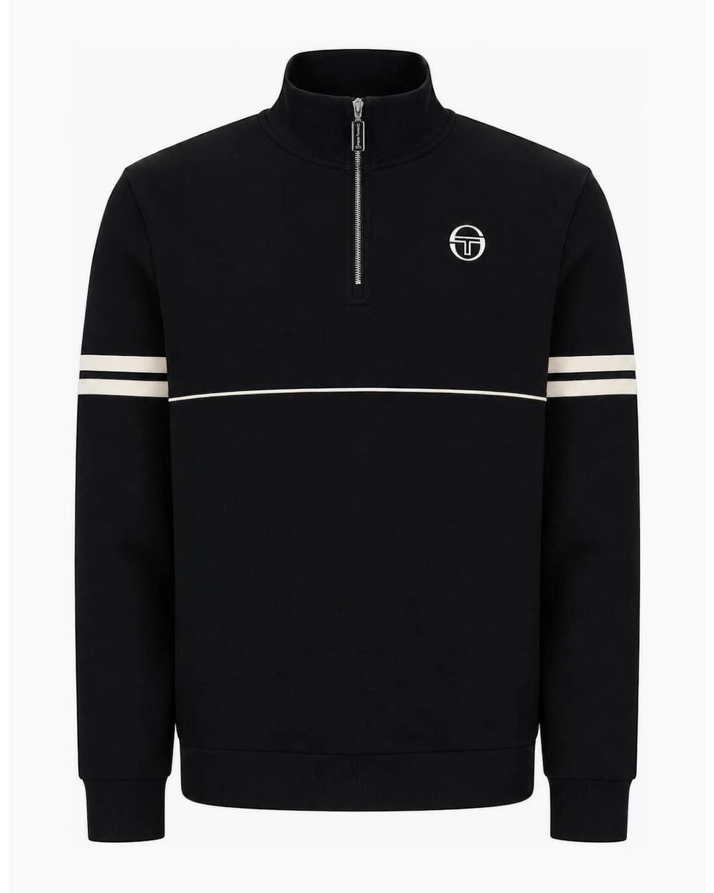Sergio Tacchini Black Orion 1/4 Zip Sweatshirt/Peyote for men