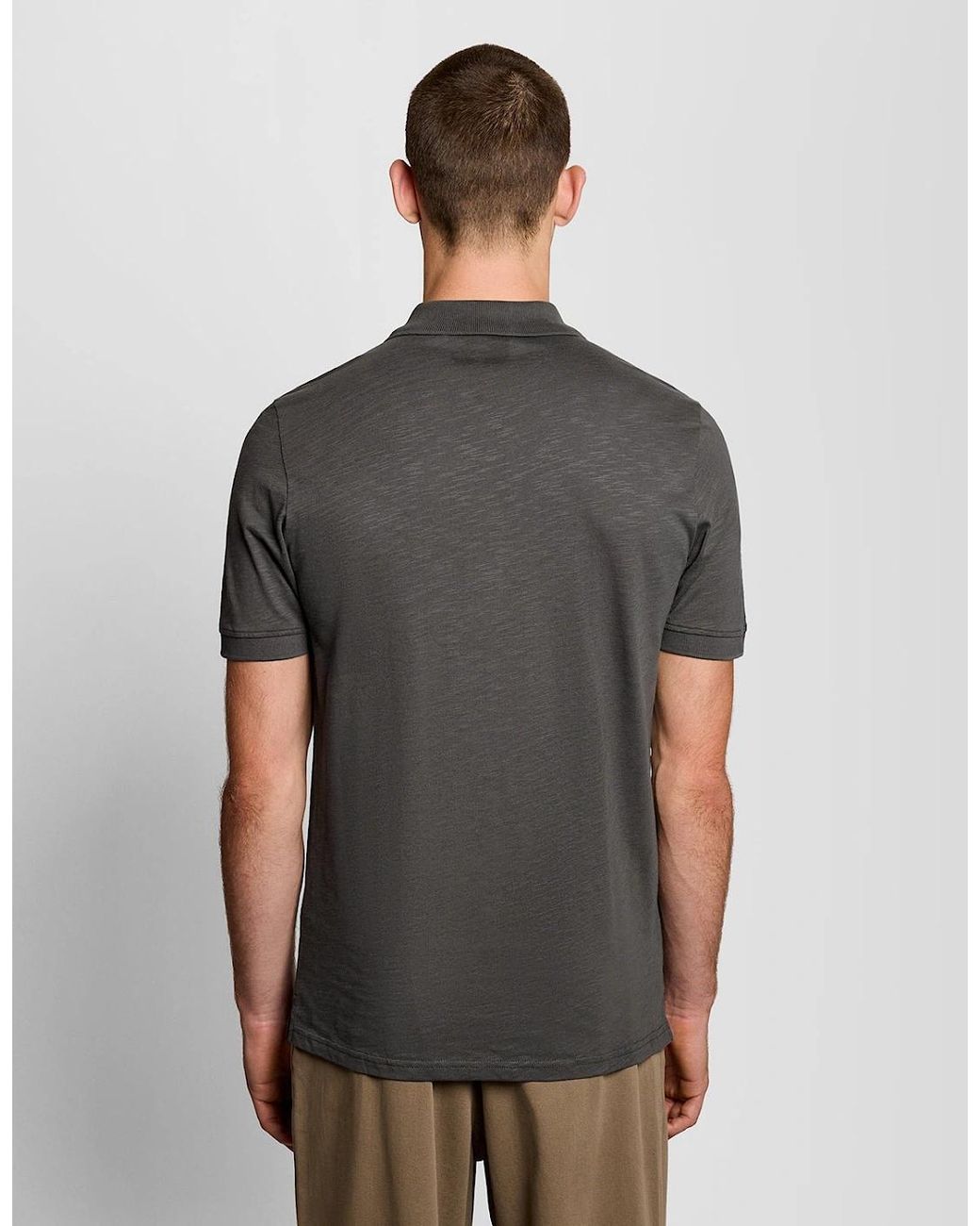 Lyle & Scott Gray Fine Cotton Slub Polo Shirt for men