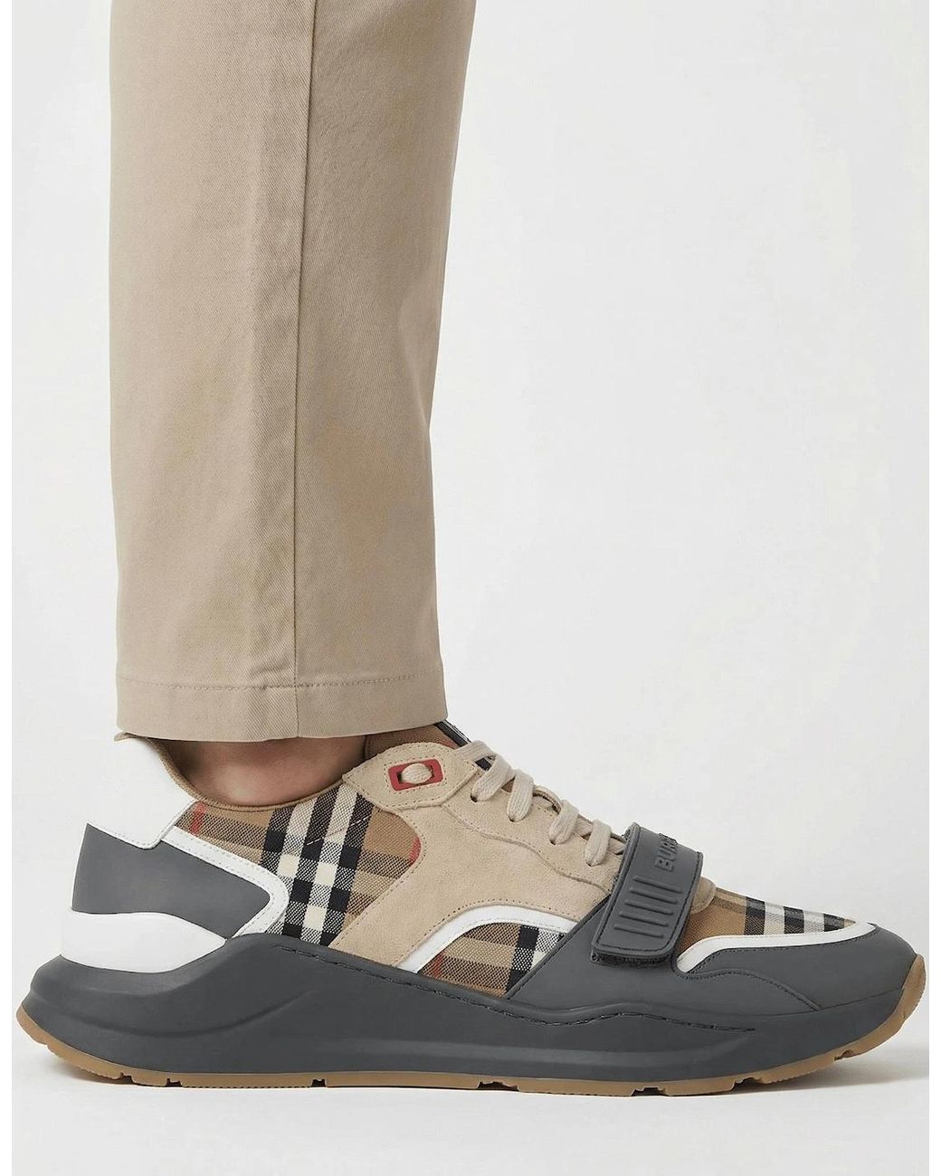 Burberry Natural 'Ramsey Runner' Trainers Taupe for men