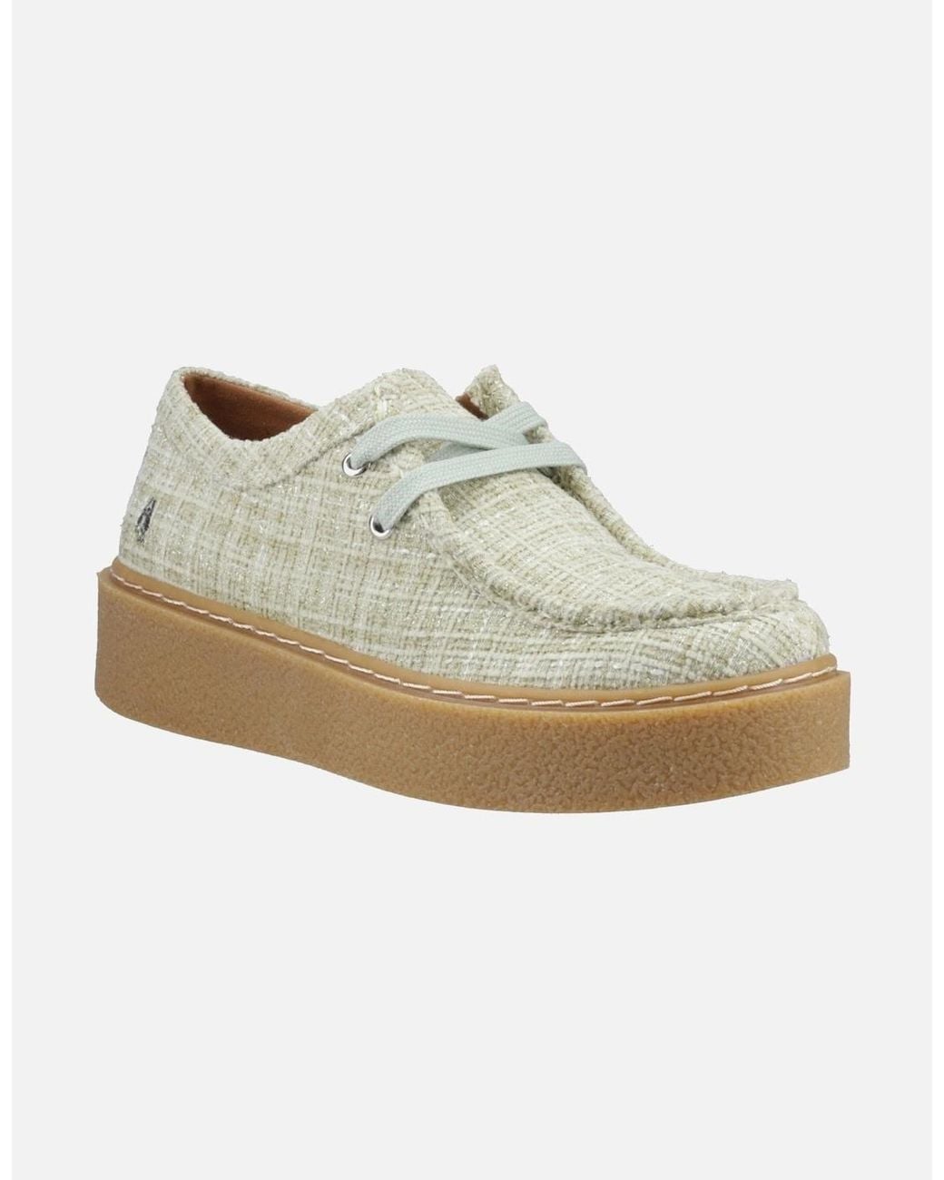Hush Puppies White Bridie Textile Mocc Toe Shoes