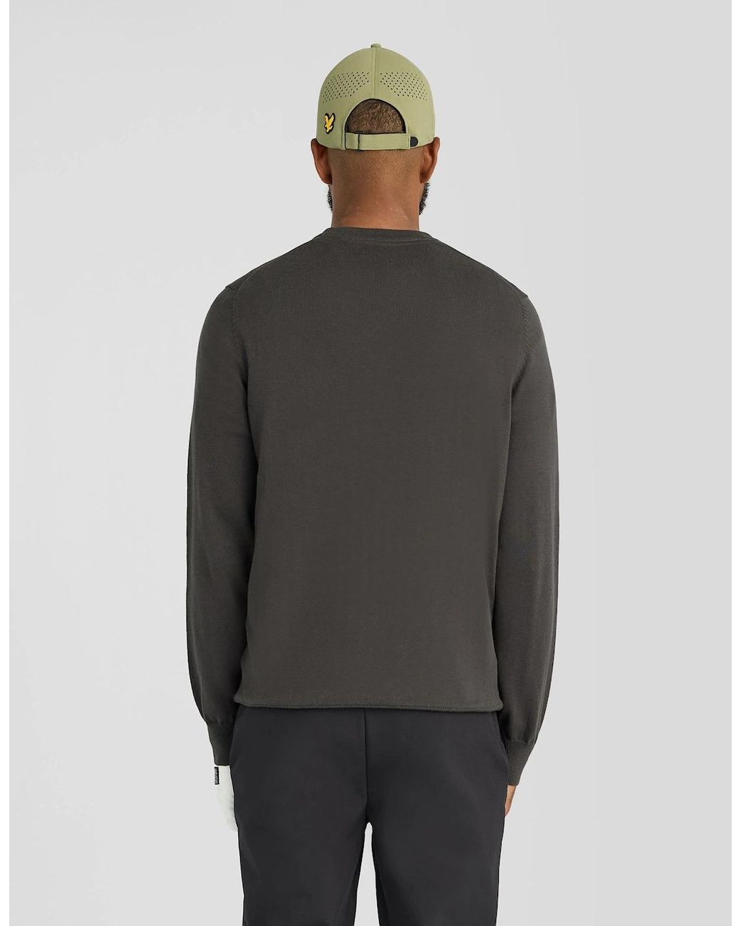 Lyle & Scott Gray Eagle Cotton Blend Crew Neck Sweatshirt for men
