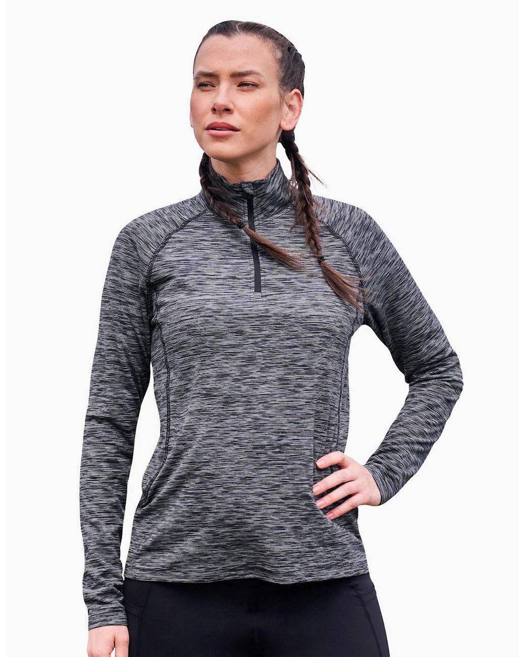 Mountain Warehouse Gray Ladies Bend & Stretch Half Zip Midlayer