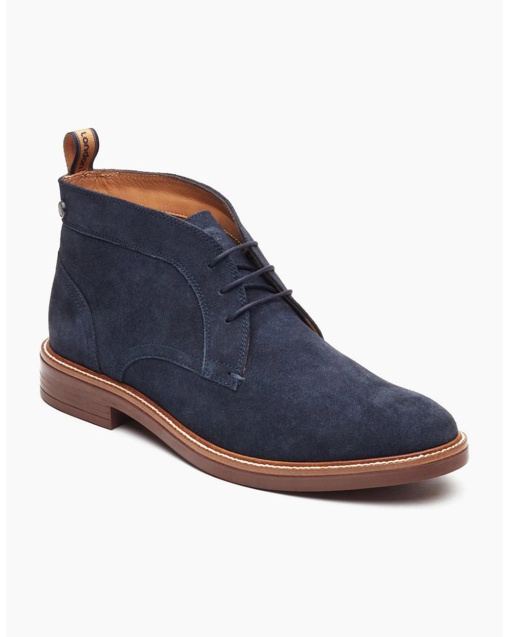 Base London Blue Lincoln Chukka Boots for men