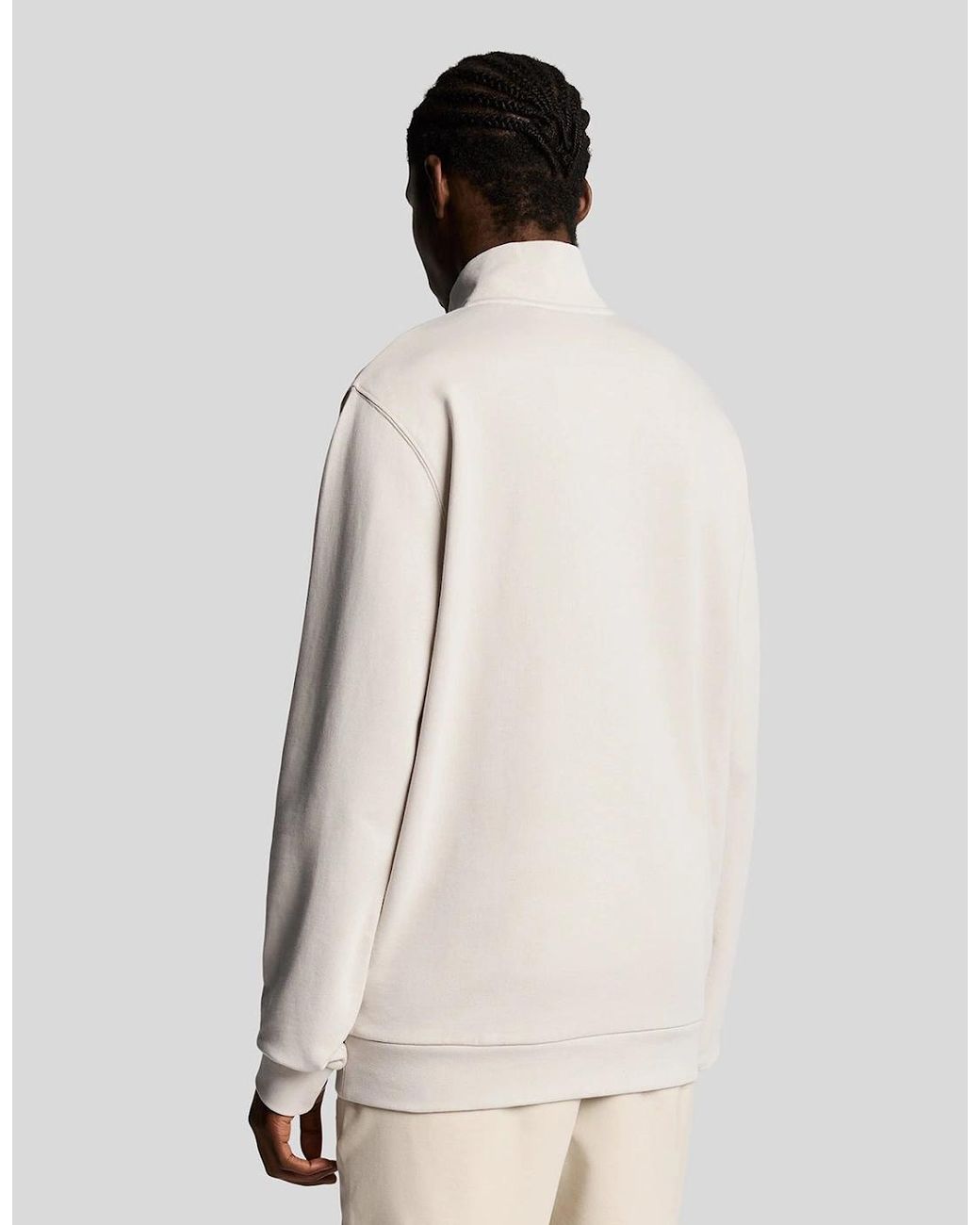 Lyle & Scott Natural Cotton Loopback 1/4 Zip Sweatshirt for men