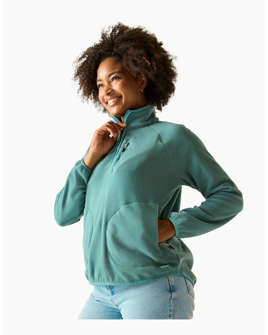 Regatta Green Ladies Frankie Quarter Zip Fleece Top