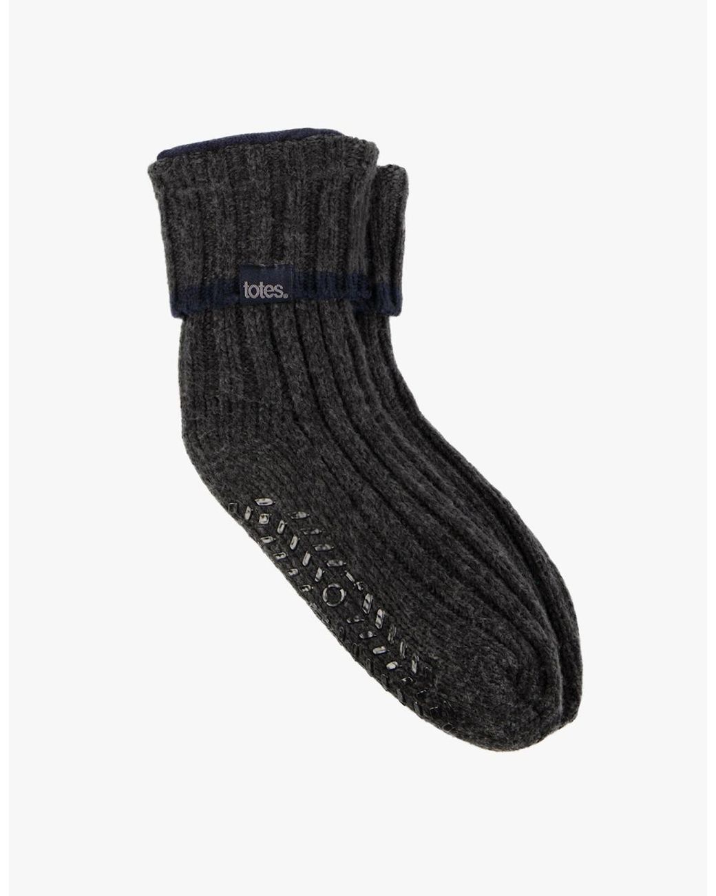 Totes Gray Toasties 3252J Recycled Chunky Slipper Sock Thermal Socks for men