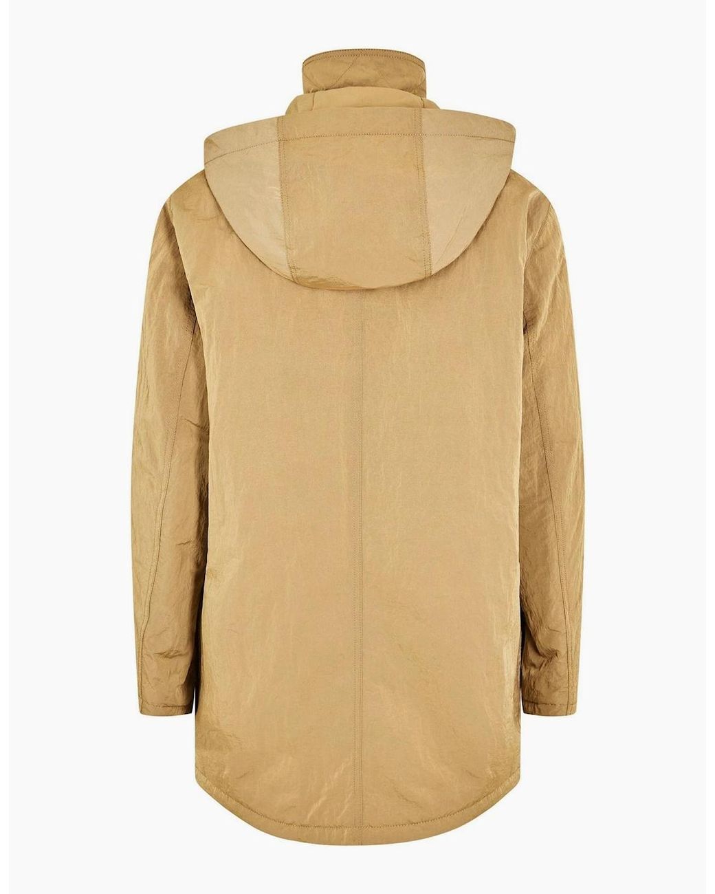 Boss Natural Solid Patterned Hooded Snap Button Rain Jacket With Flap Pocket for men