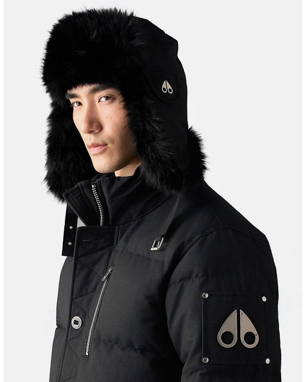 Moose Knuckles Black Original Trapper Hat for men