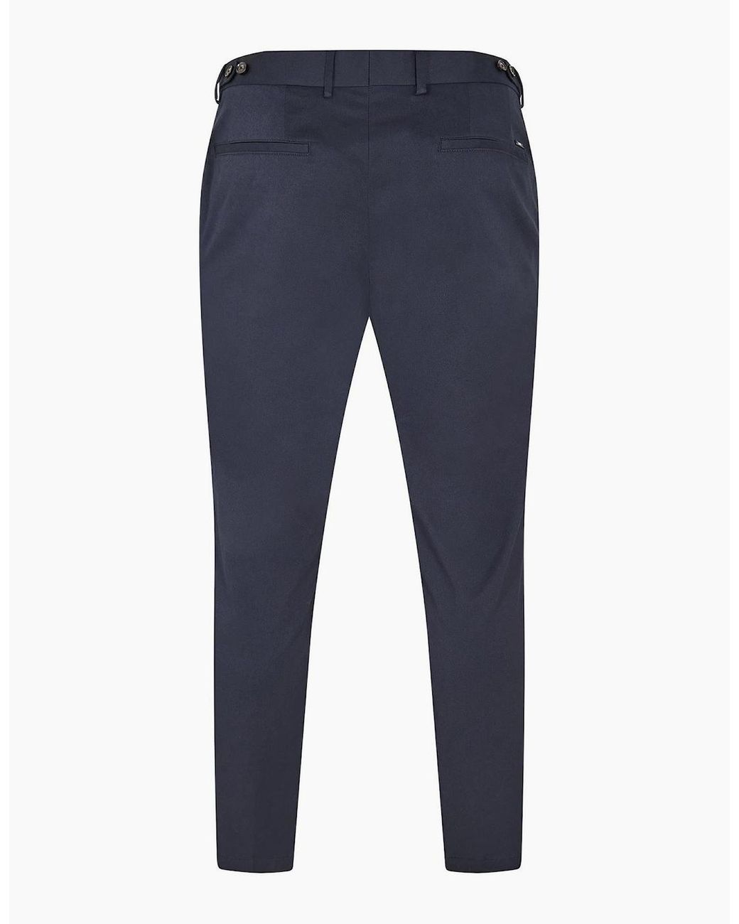 Boss Blue Genius Solid Patterned Straight Chinos for men