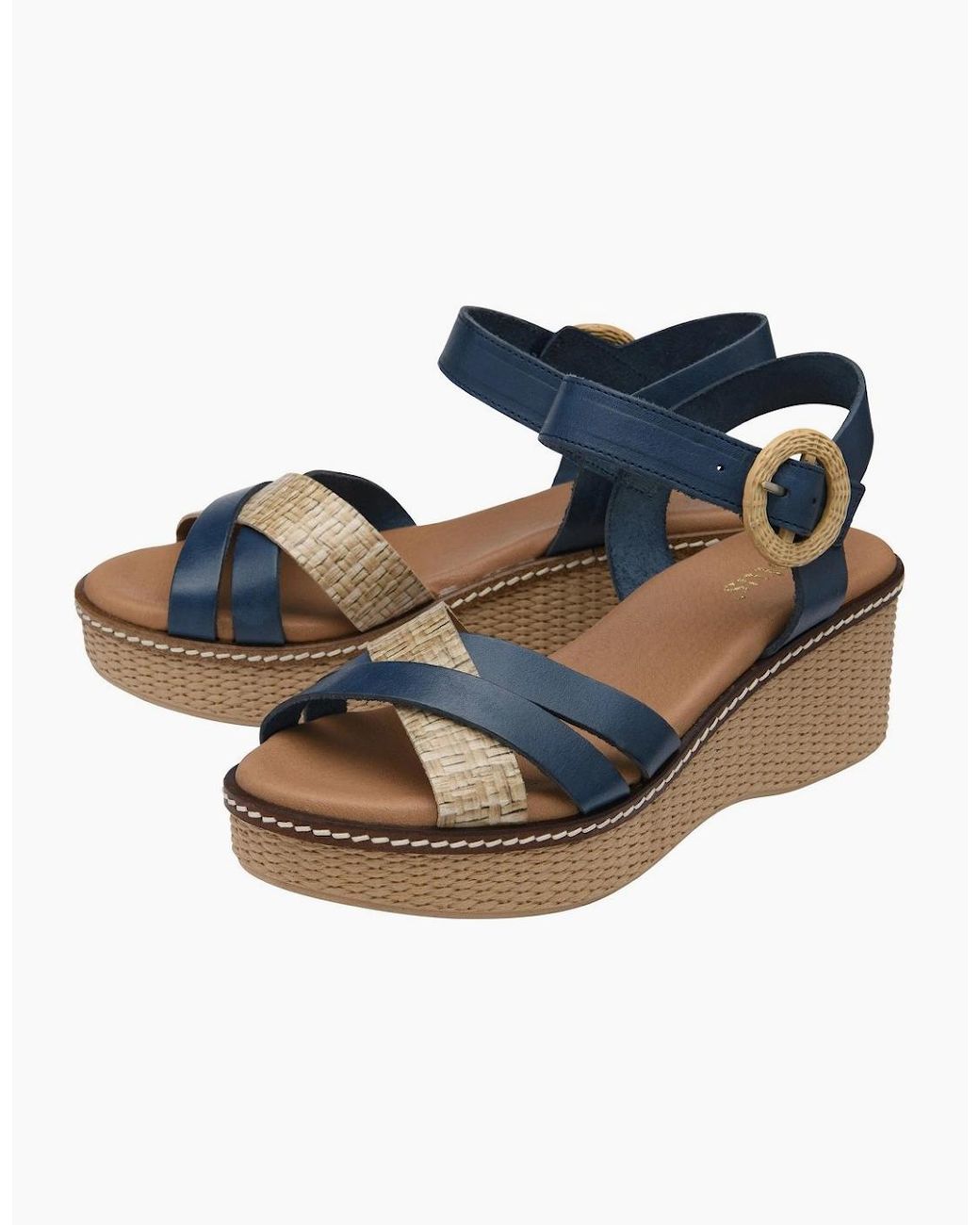 Lotus Blue Amalia Wedge Sandals