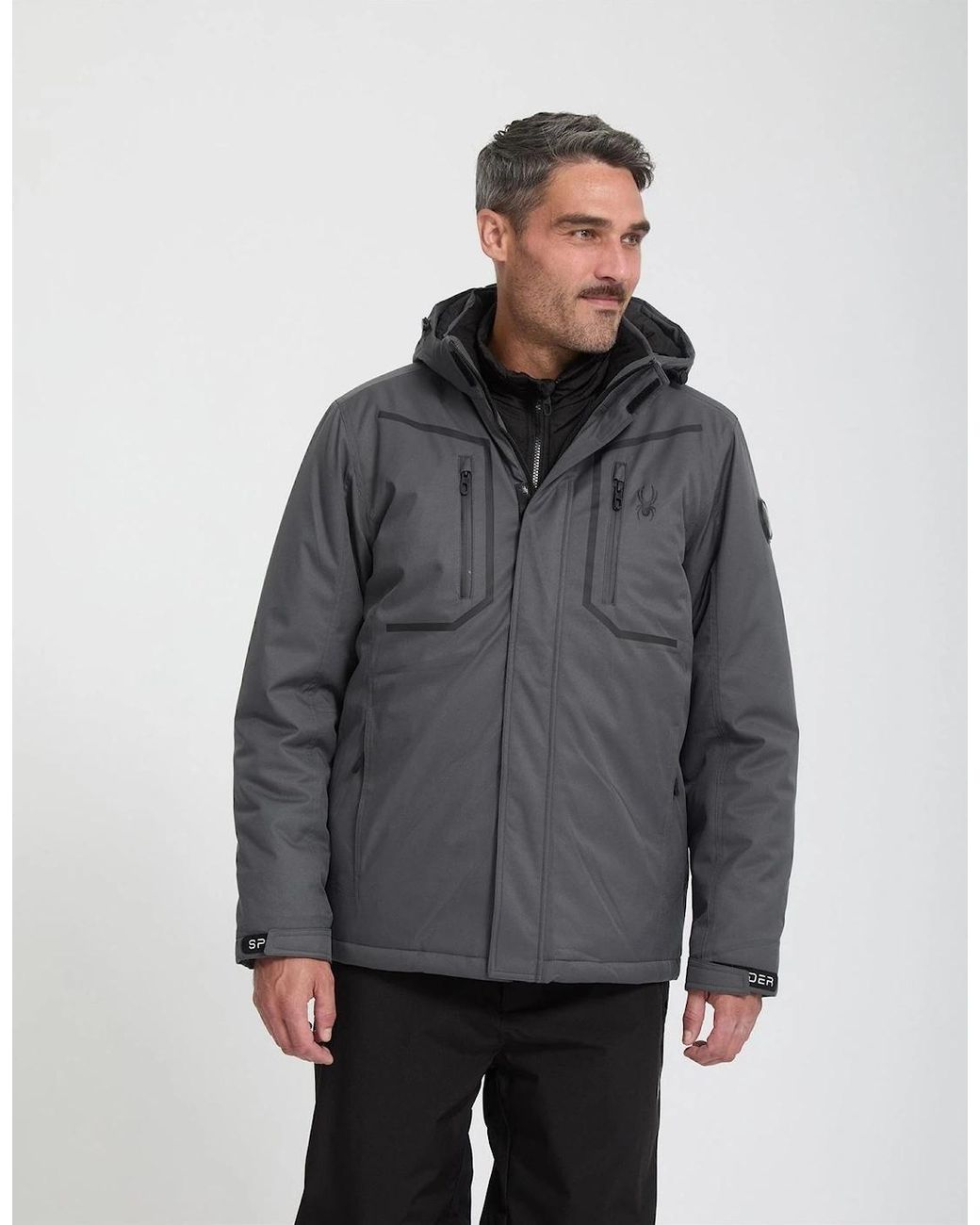 Spyder Gray Snow System Ski Jacket for men