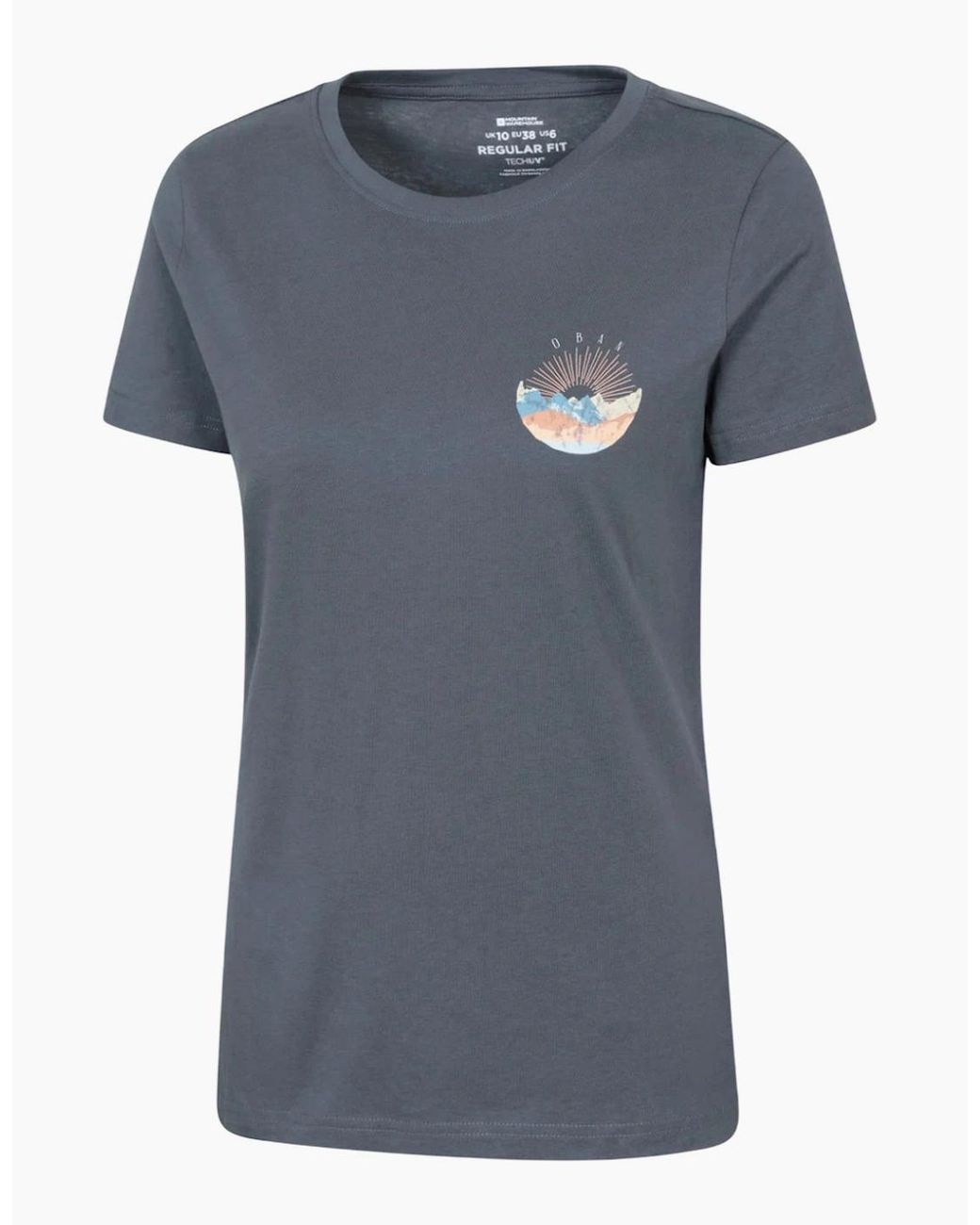 Mountain Warehouse Blue Ladies Oban Chest Print Relaxed Fit T-Shirt