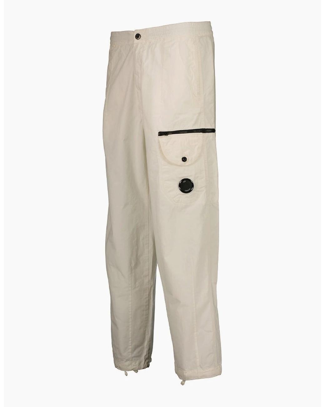 C P Company Natural Microreps Boxy Lens Cargo Pants for men
