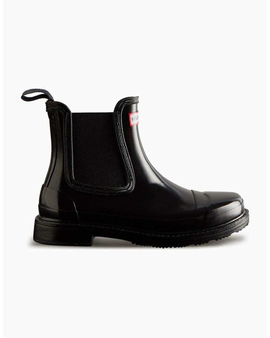 Hunter Black Commando Gloss Chelsea Boot Wellingtons