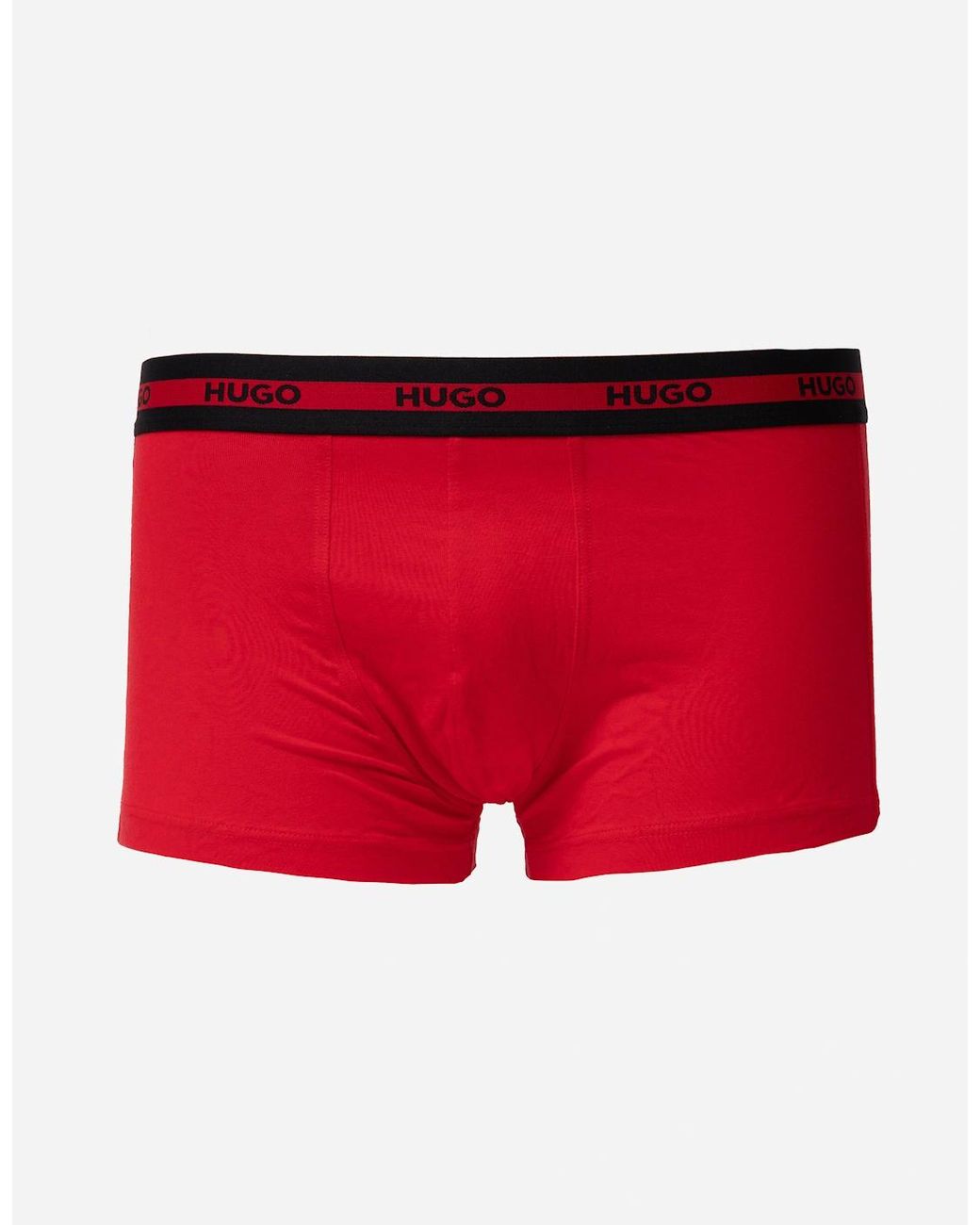 Boss Red Hugo Planet 3-Pack Stretch-Cotton Logo Waistband Trunks for men