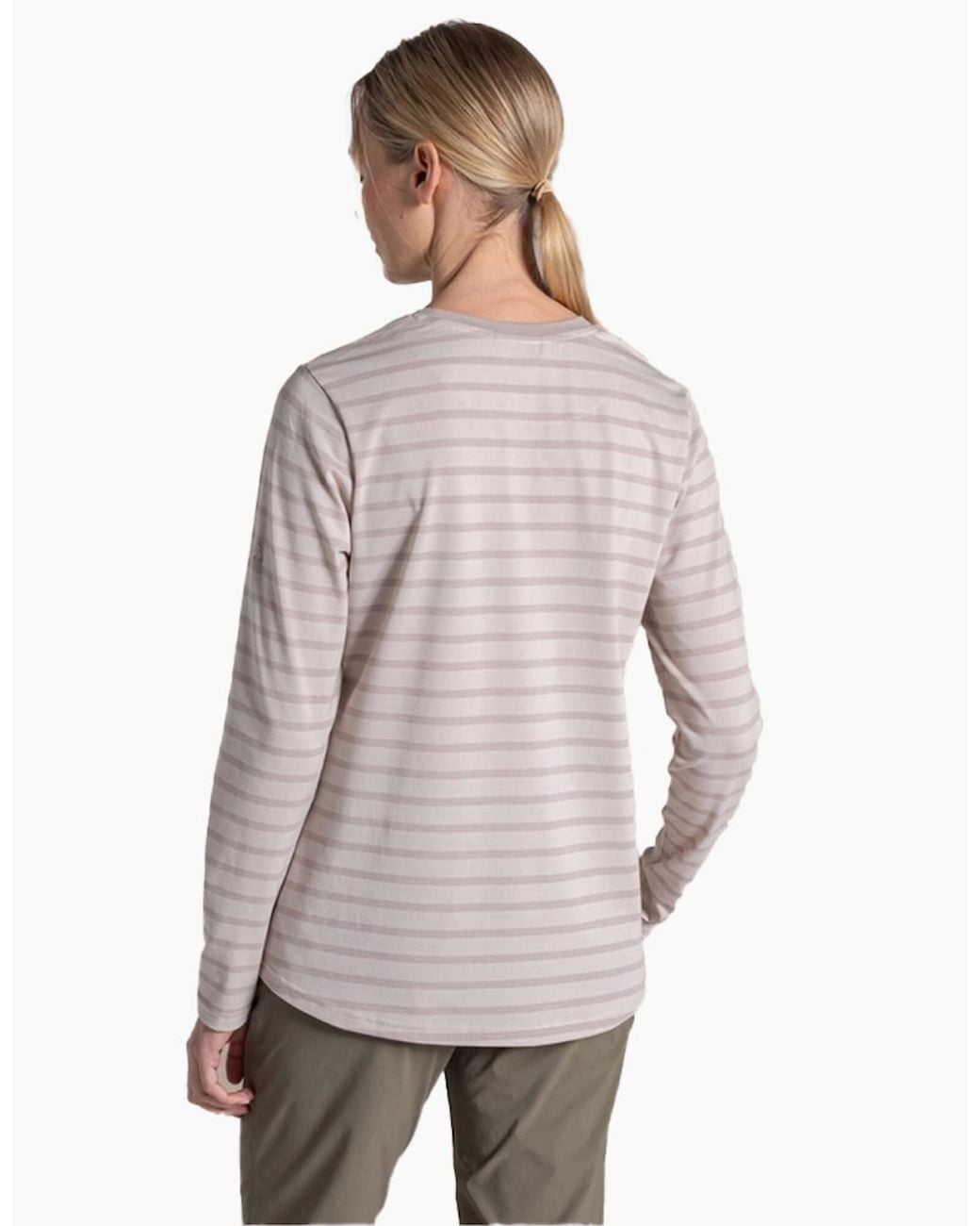 Craghoppers Gray Ladies Akona Striped Nosilife Long-Sleeved T-Shirt