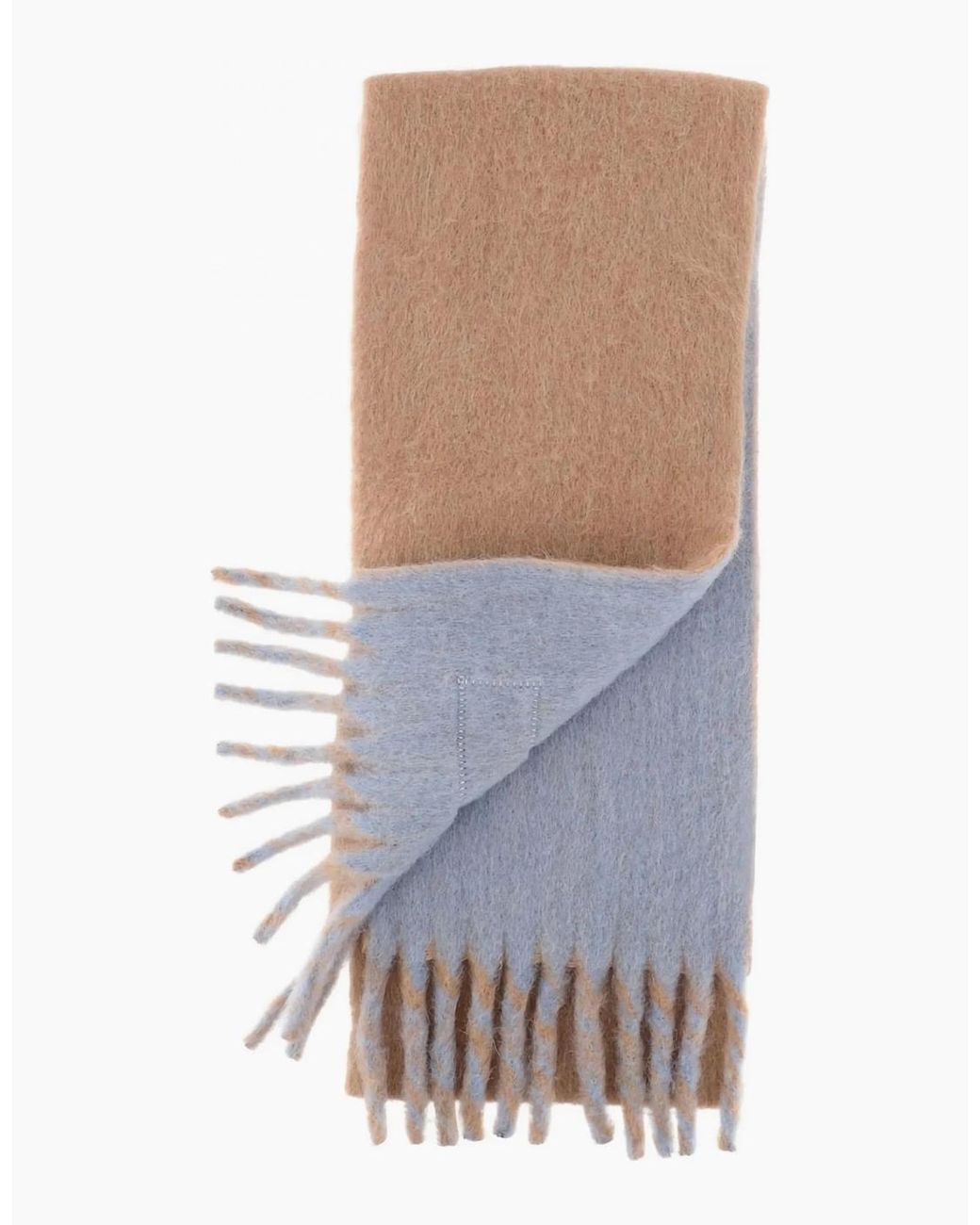 AMI White Bicolour Double Face Scarf